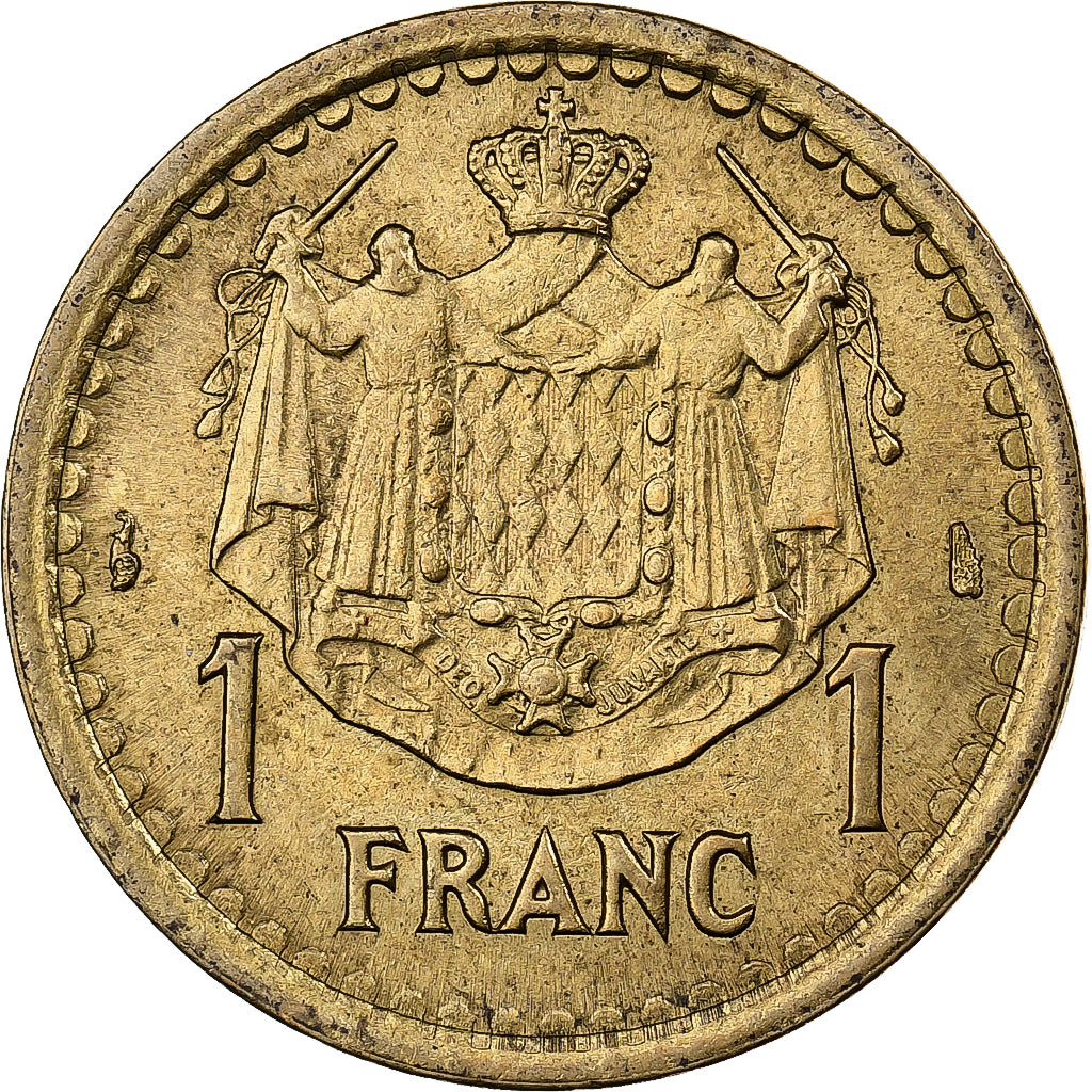 Monaco, Louis II, Franc, 1943, Aluminum-Bronze, ZF, KM:120