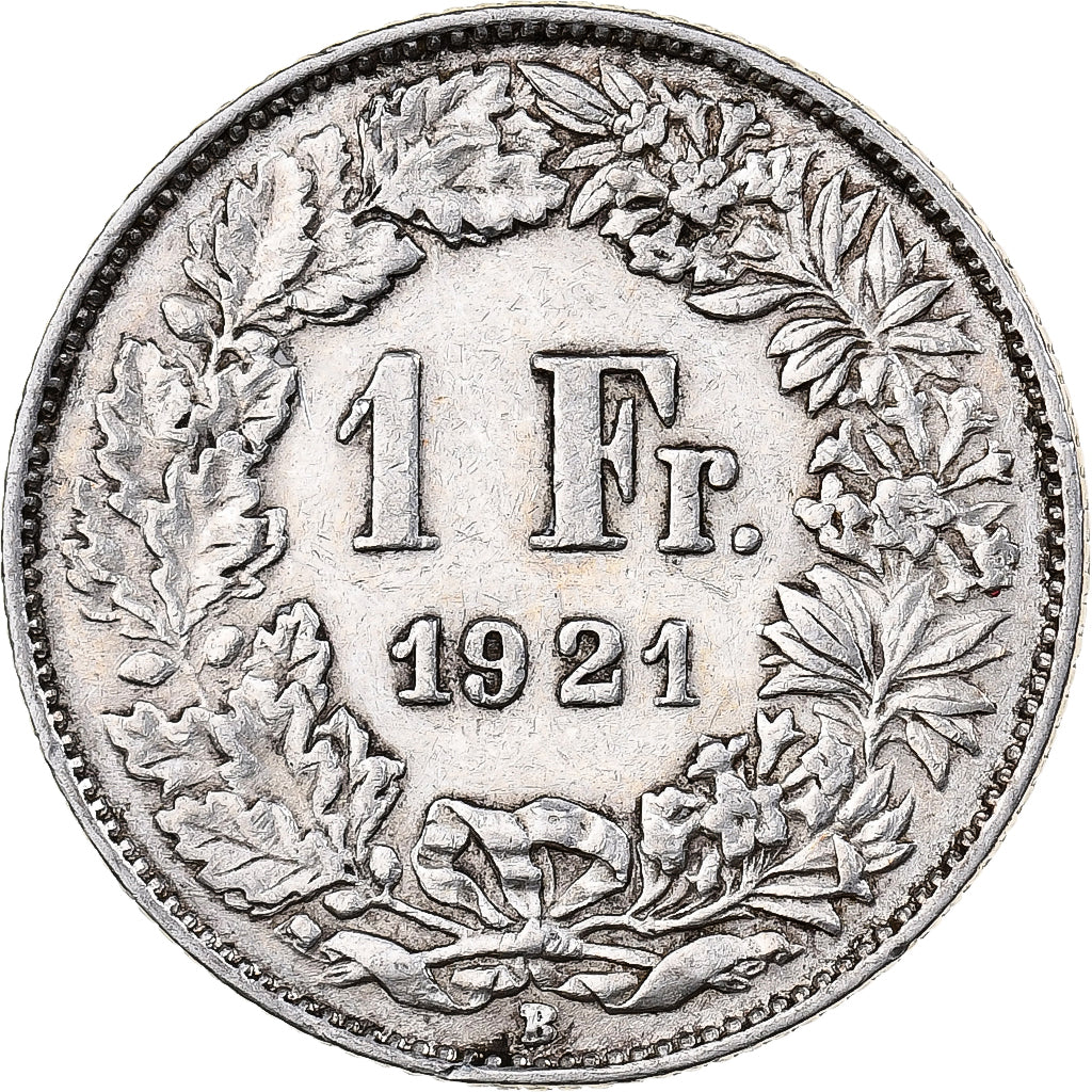 Schweiz, Franc, 1921, Bern, Silber, SS+, KM:24