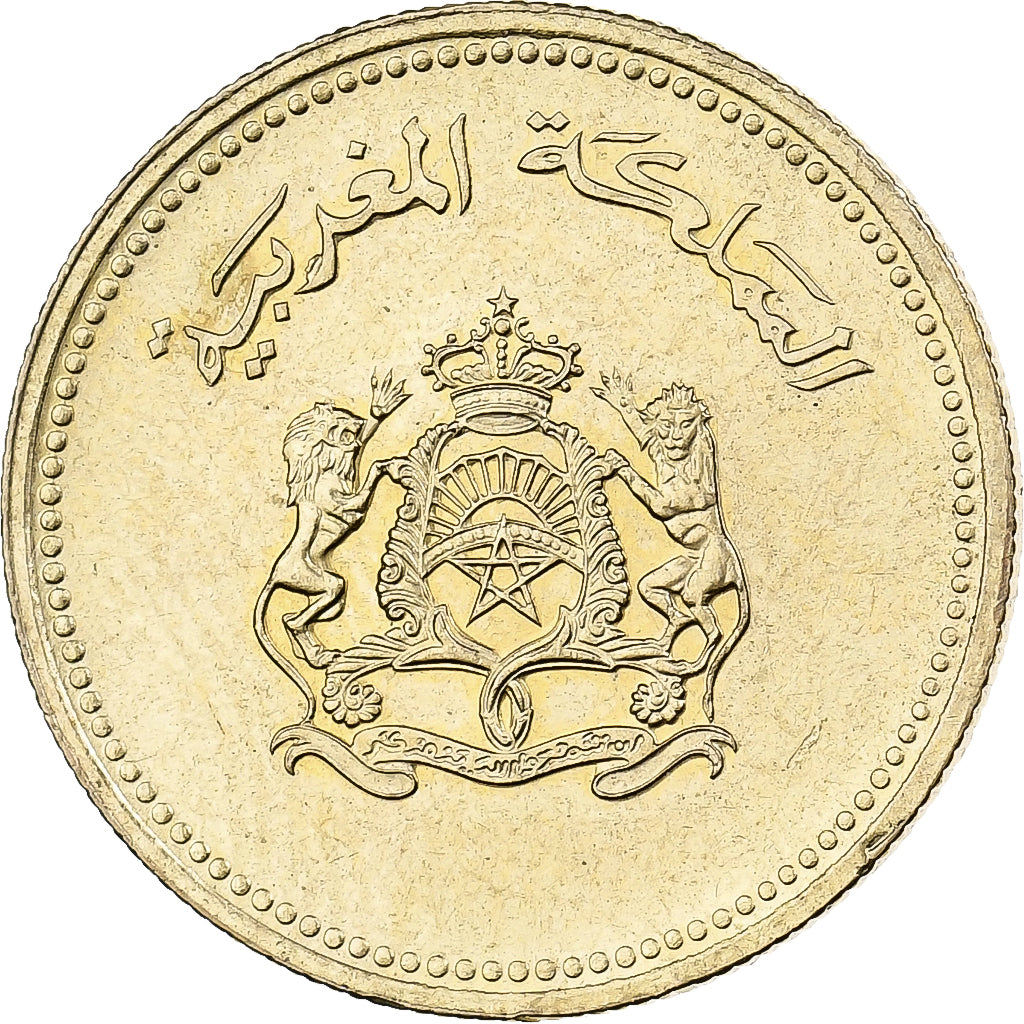 Marrocos, al-Hassan II, 10 Santimat, 1987/AH1407, Paris, Alumínio-Bronze