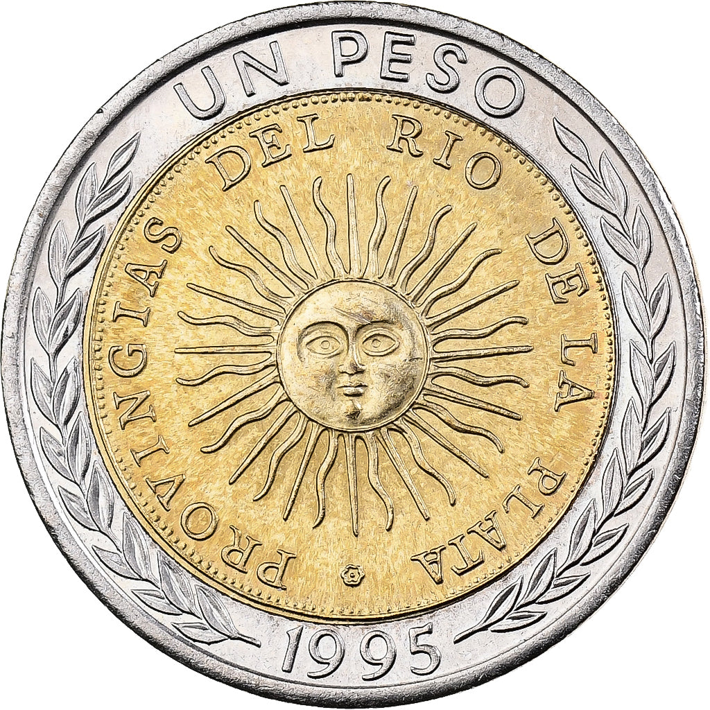 Argentina, Peso, 1995, Bimetálico, MS(65-70), KM:112.3