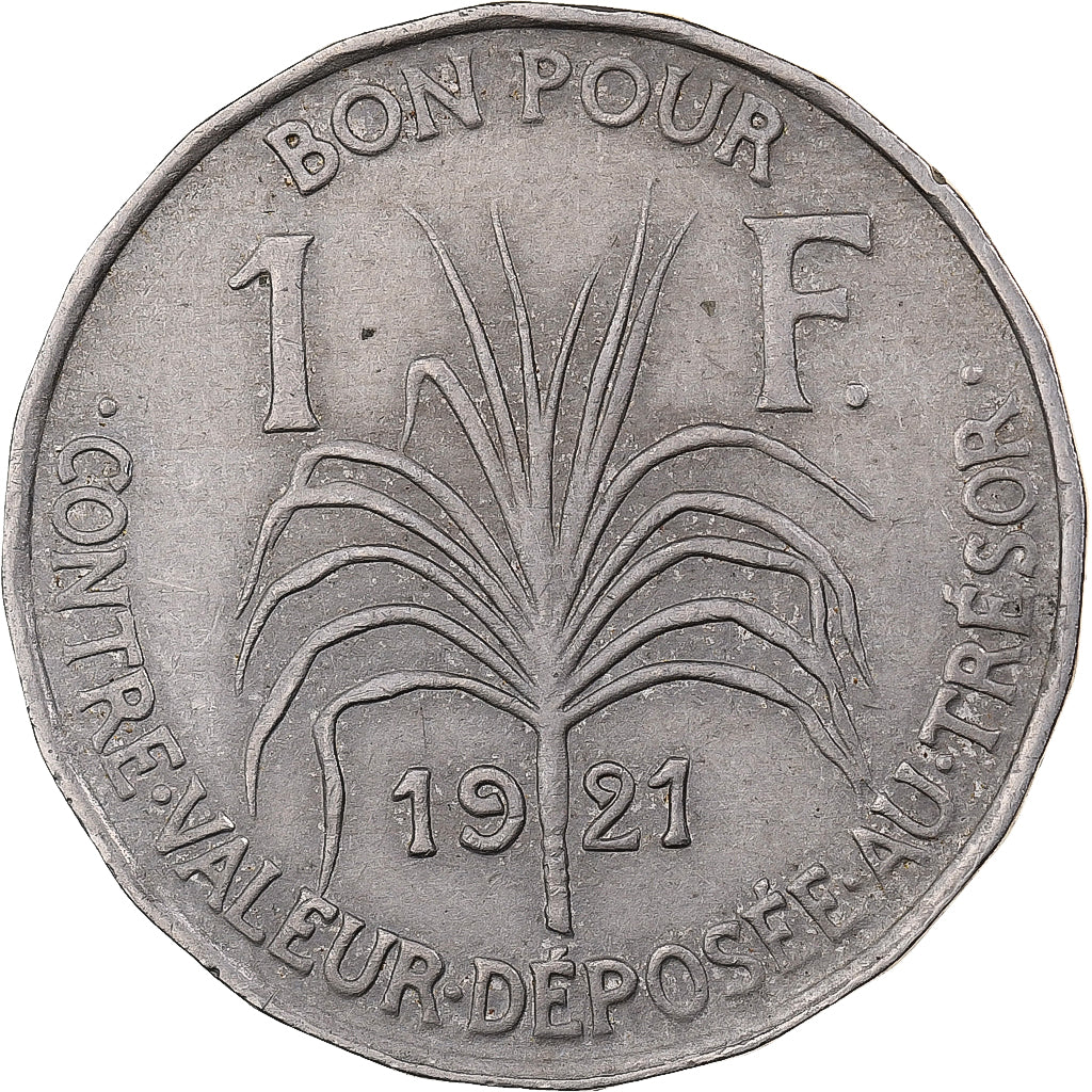 Guadeloupe, Franc, 1921, Copper-nickel, EF(40-45), KM:46