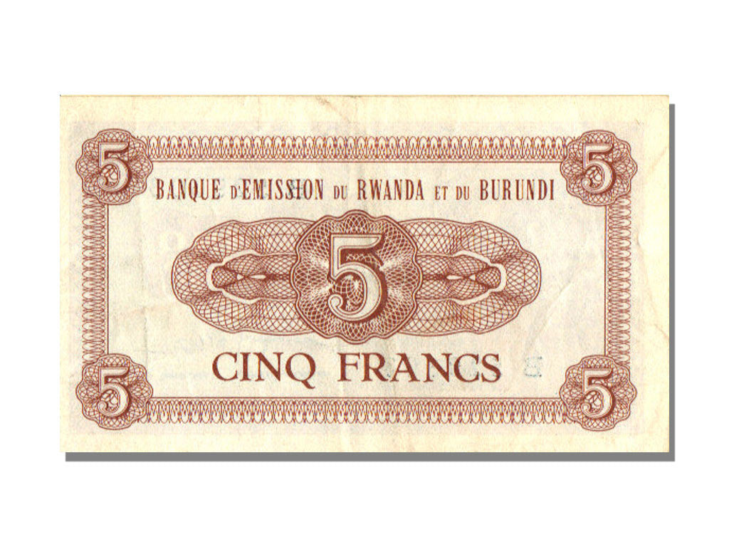 Banknote, Rwanda-Burundi, 5 Francs, 1960, 1960-09-15, AU(55-58)