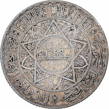 Morocco, Mohammed V, 5 Francs, 1352, Paris, Silver, EF(40-45), KM:37