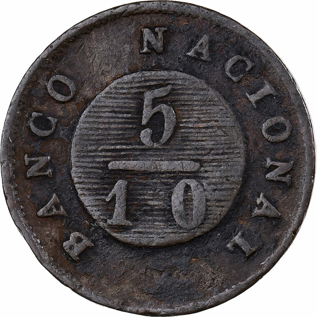 Argentina, BUENOS AIRES, 5/10 Réal, 1830, Cobre, VF(30-35), KM:3