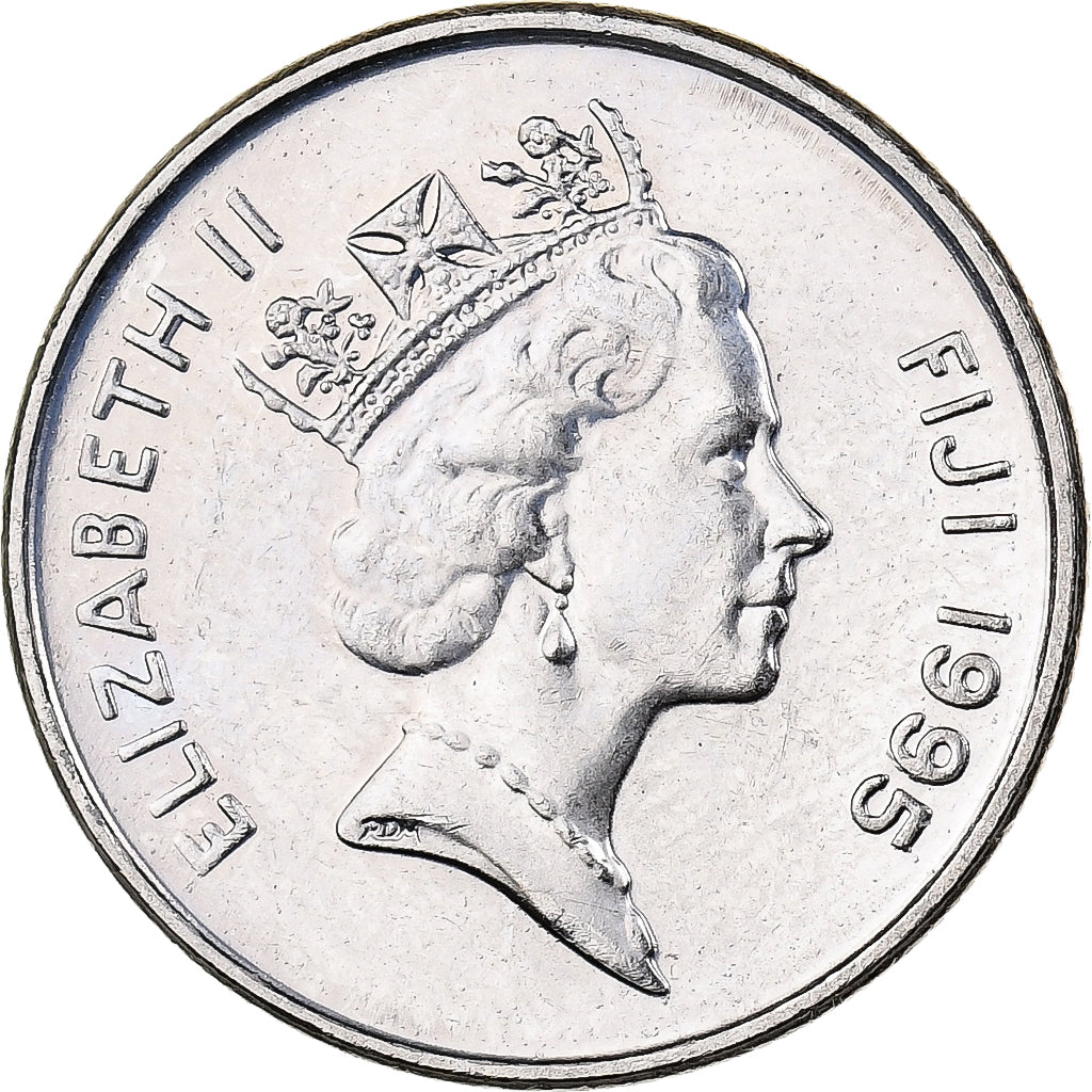 Fiji, Elizabeth II, 5 Cents, 1995, British Royal Mint, Nickel plated steel