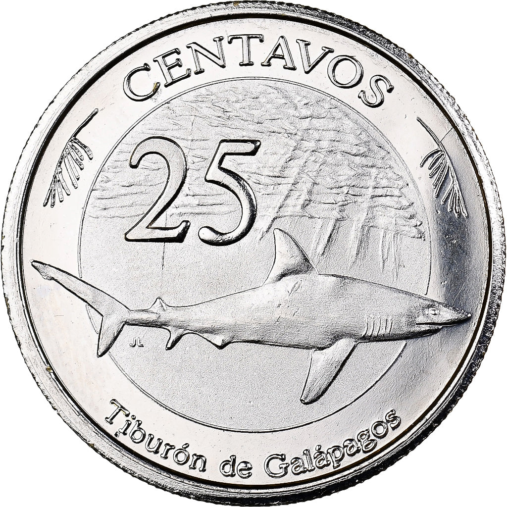 GALAPAGOS ISLANDS, 25 Centavos, 2008, Cupro-nickel, SPL, KM:4