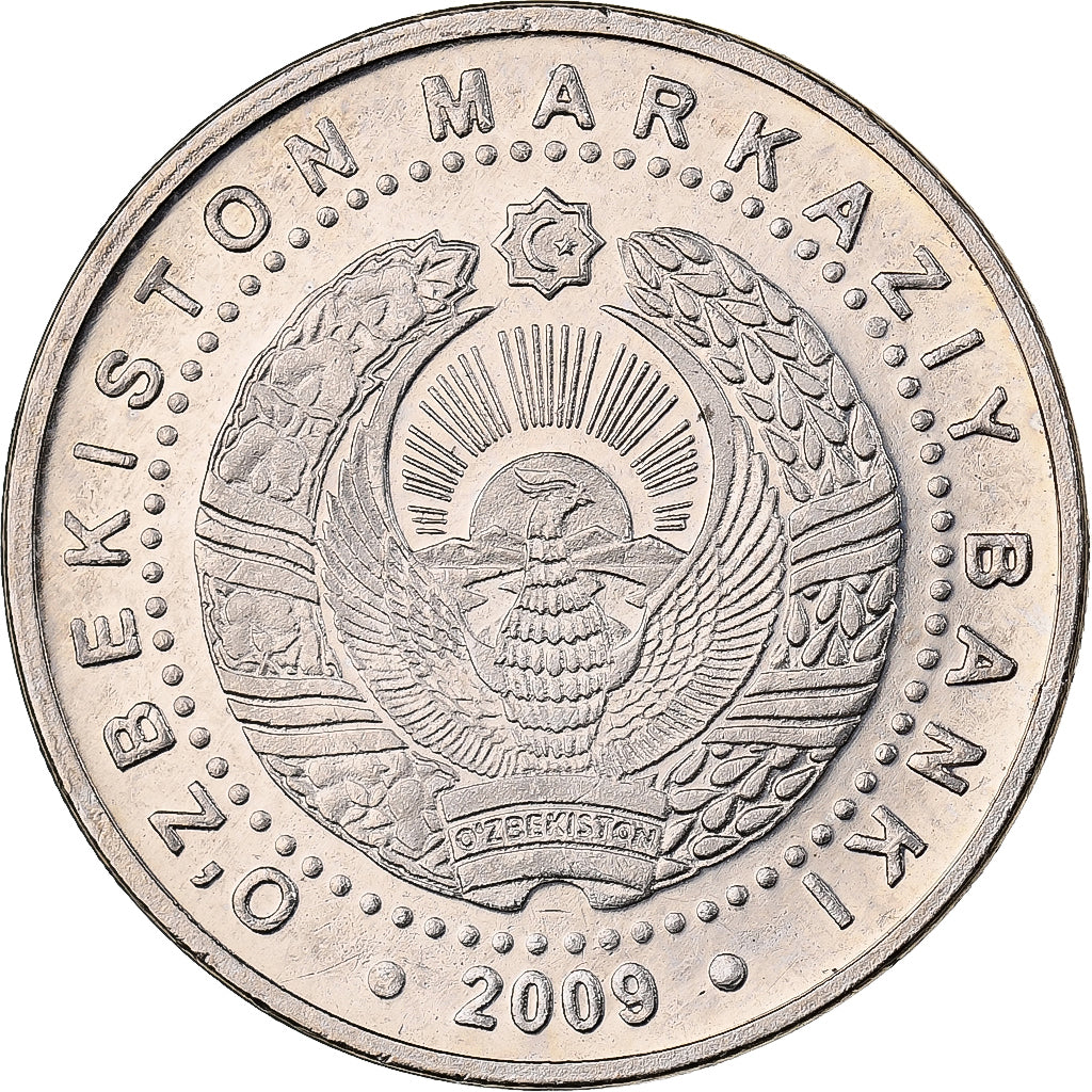 Uzbekistan, 100 Som, 2009, Acciaio placcato nichel, SPL, KM:31