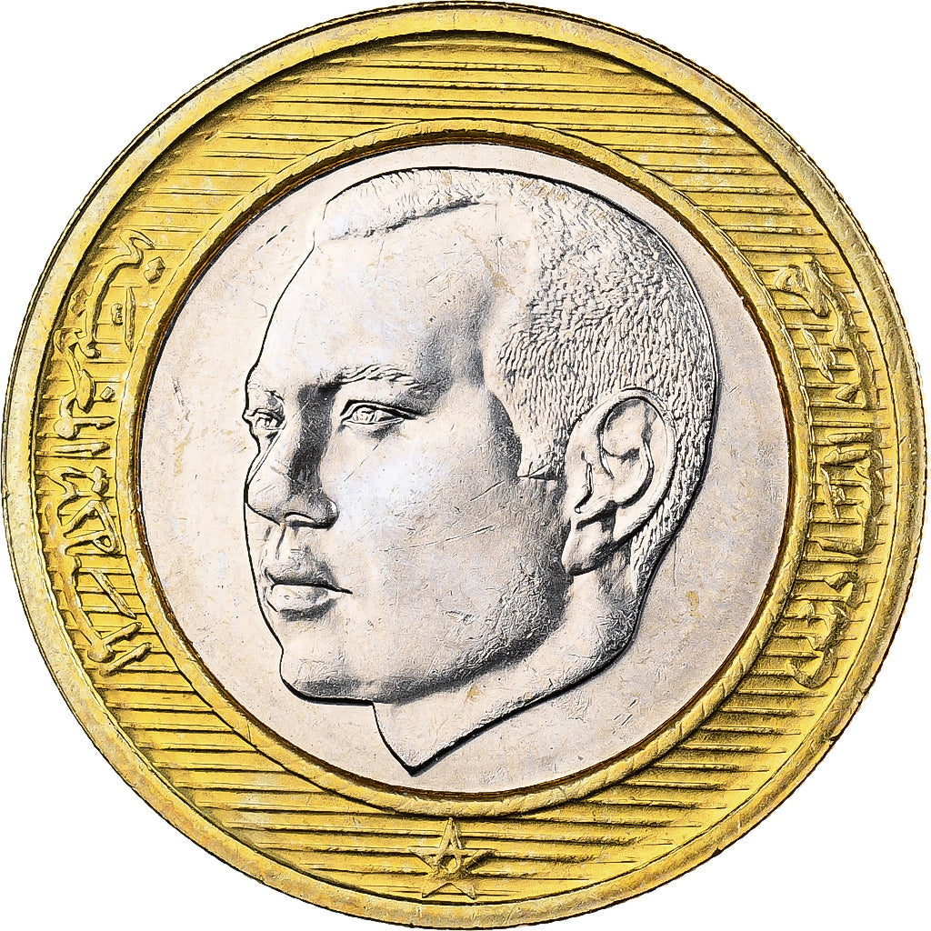 Maroko, Mohammed VI, 10 Dirhams, 2002, Bimetaliczny, MS(65-70), KM:110