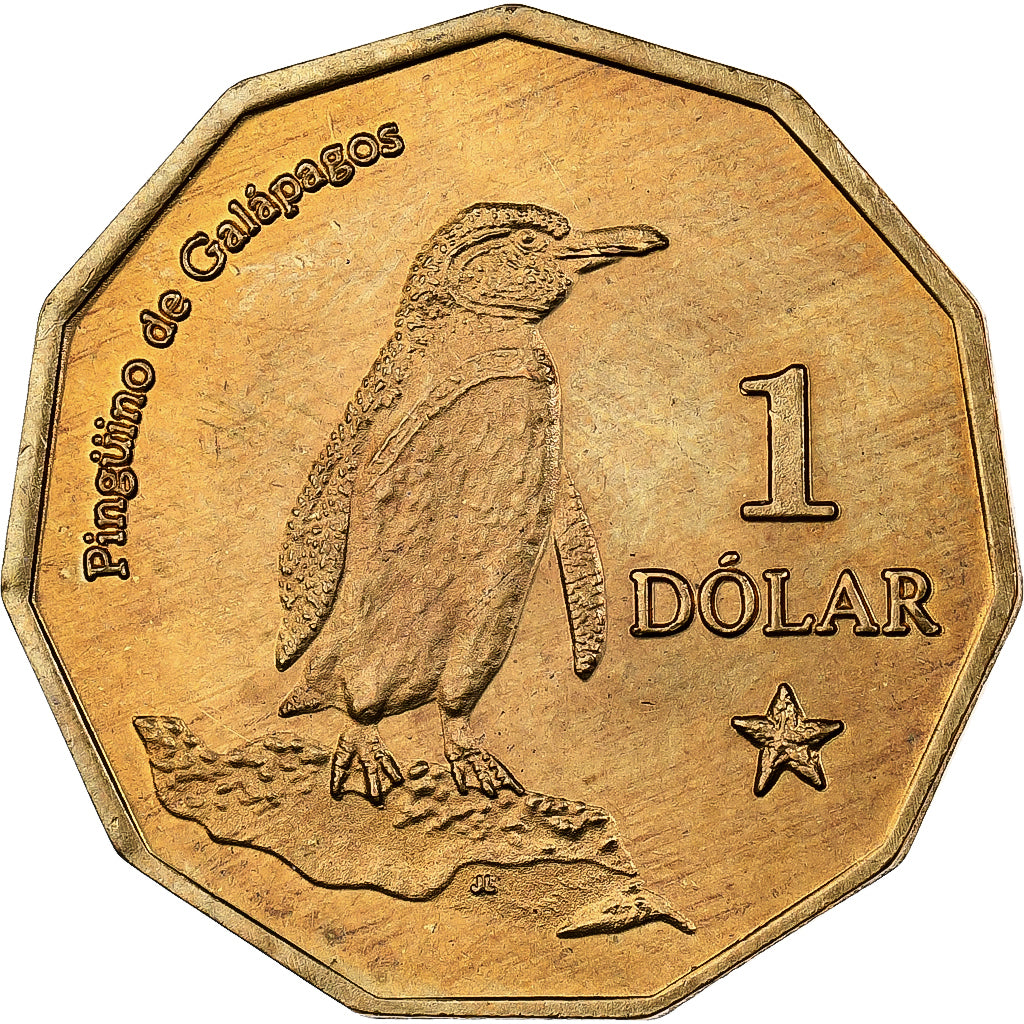 GALAPAGOS ISLANDS, Dolar, 2008, Brass, MS(63), KM:6