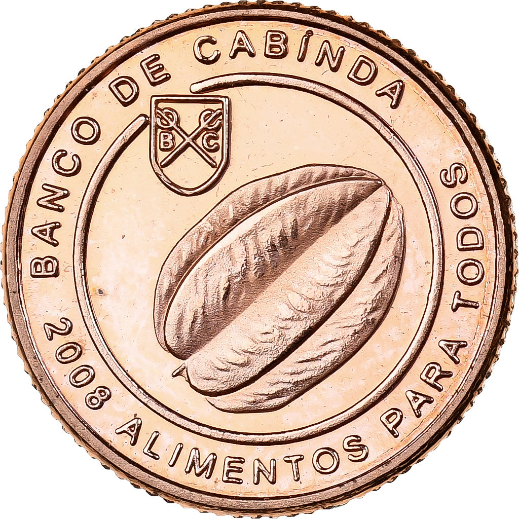 CABINDA, Centavo, 2008, Copper Plated Steel, MS(63), KM:14