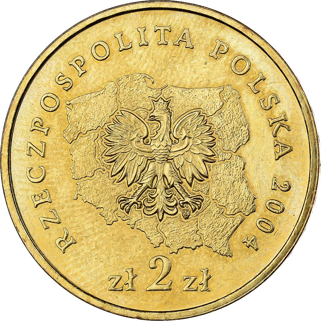 Poland, 2 Zlote, 2004, Warsaw, Brass, MS(65-70), KM:486