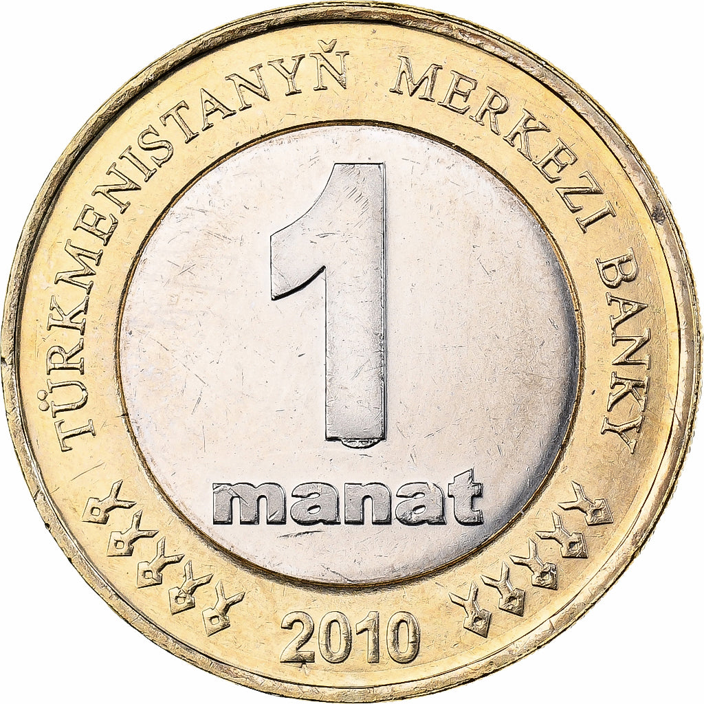 Turkmanistan, Manat, 2010, Bi-Metallic, UNZ, KM:103