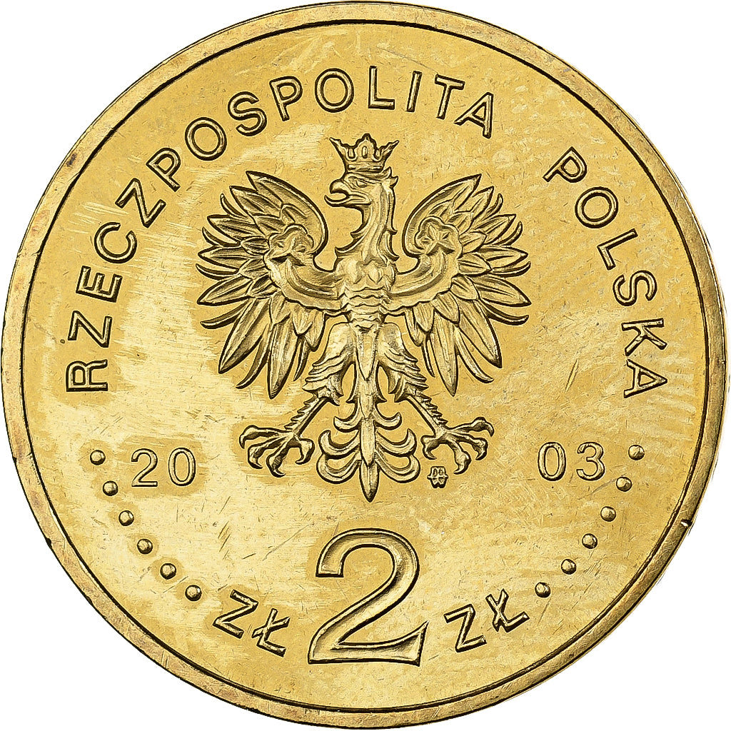 Poland, 2 Zlote, 2003, Warsaw, Brass, MS(65-70), KM:455