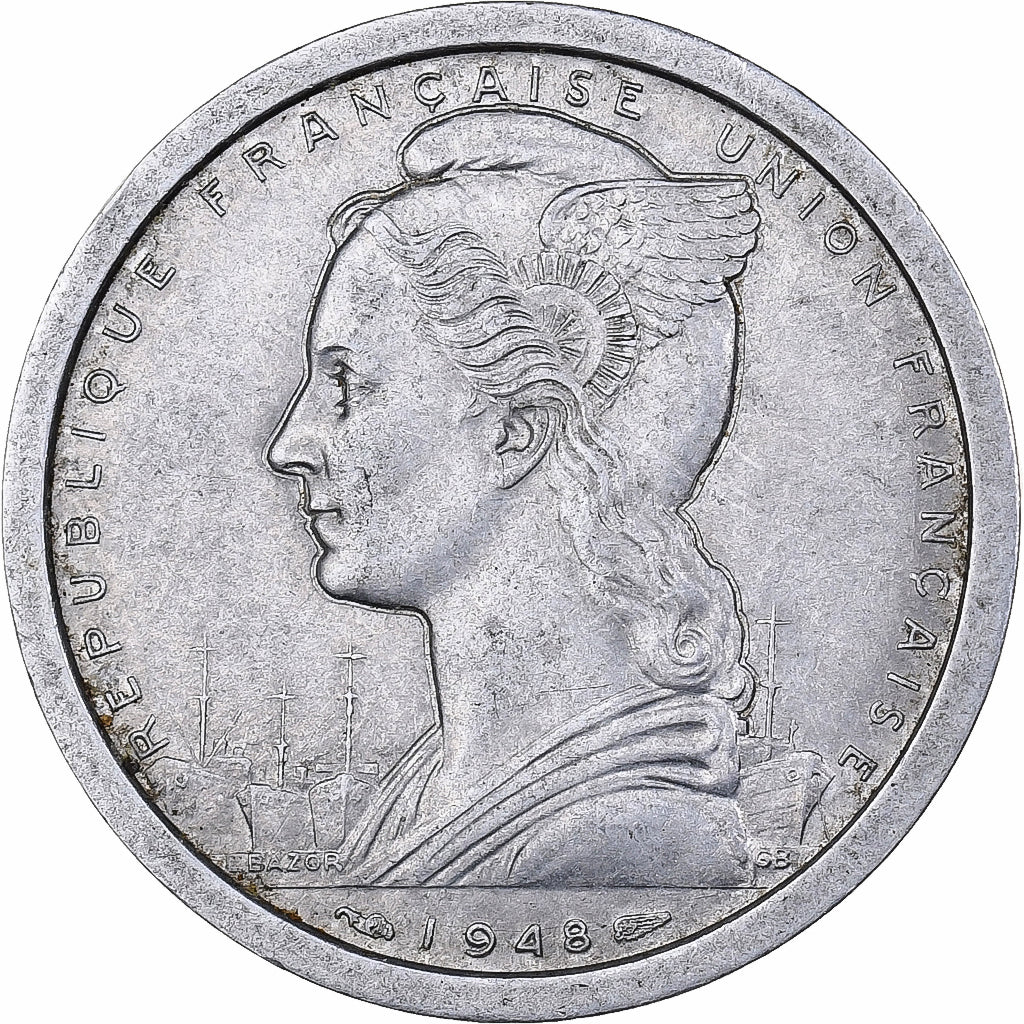 Madagascar, 2 Francs, 1948, Paris, Aluminium, TTB, KM:4