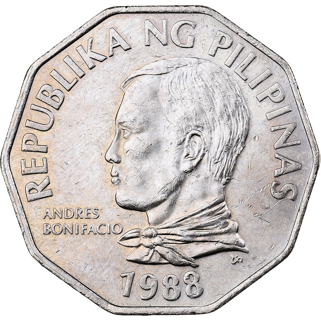 Philippines, 2 Piso, 1988, Copper-nickel, MS(63), KM:244
