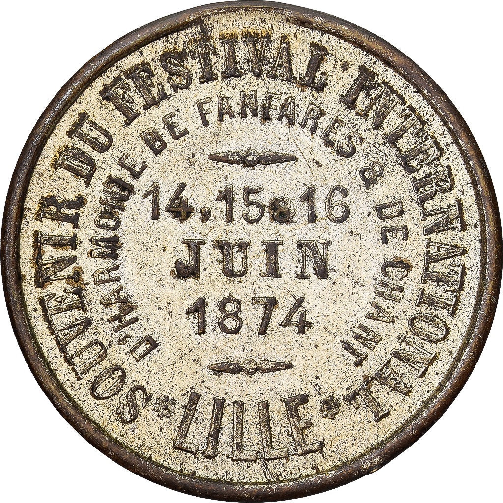 Francia, Token, Festival International de Musique de Lille, 1874, MB, Rame