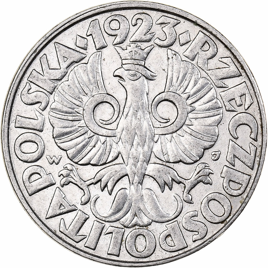 Poland, 50 Groszy, 1923, Warsaw, Nickel, AU(55-58), KM:13