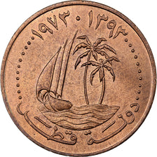Qatar, Hamad bin Khalifa, 10 Dirhams, 1973/AH1393, Bronze, MS(65-70), KM:1