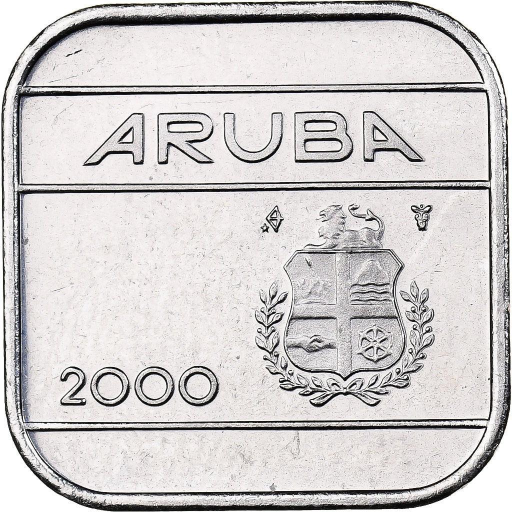 Aruba, Beatrix, 50 Cents, 2000, Utrecht, Nickel Bonded Steel, MS(65-70), KM:4