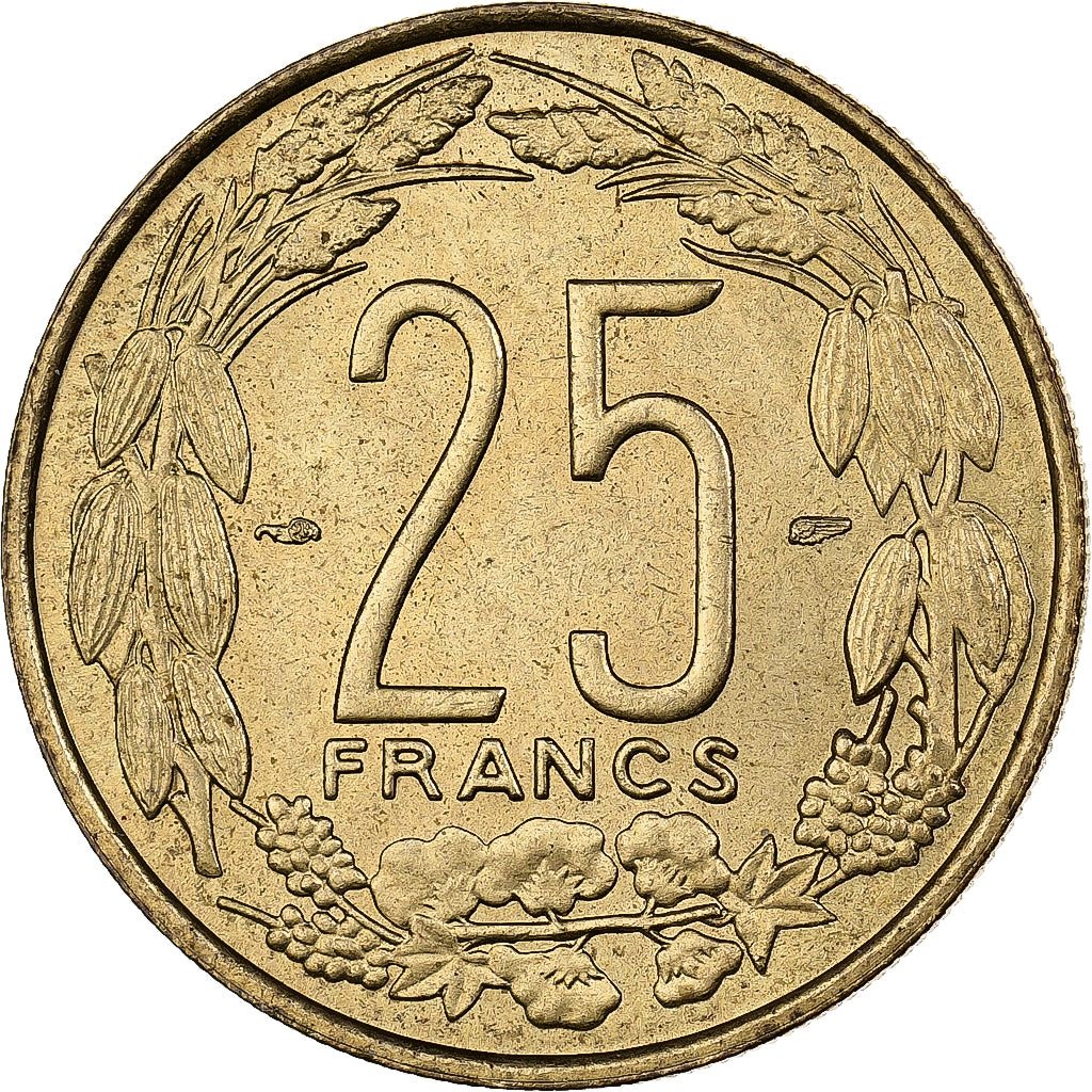Cameroon, 25 Francs, 1958, Aluminum-Bronze, MS(60-62), KM:12
