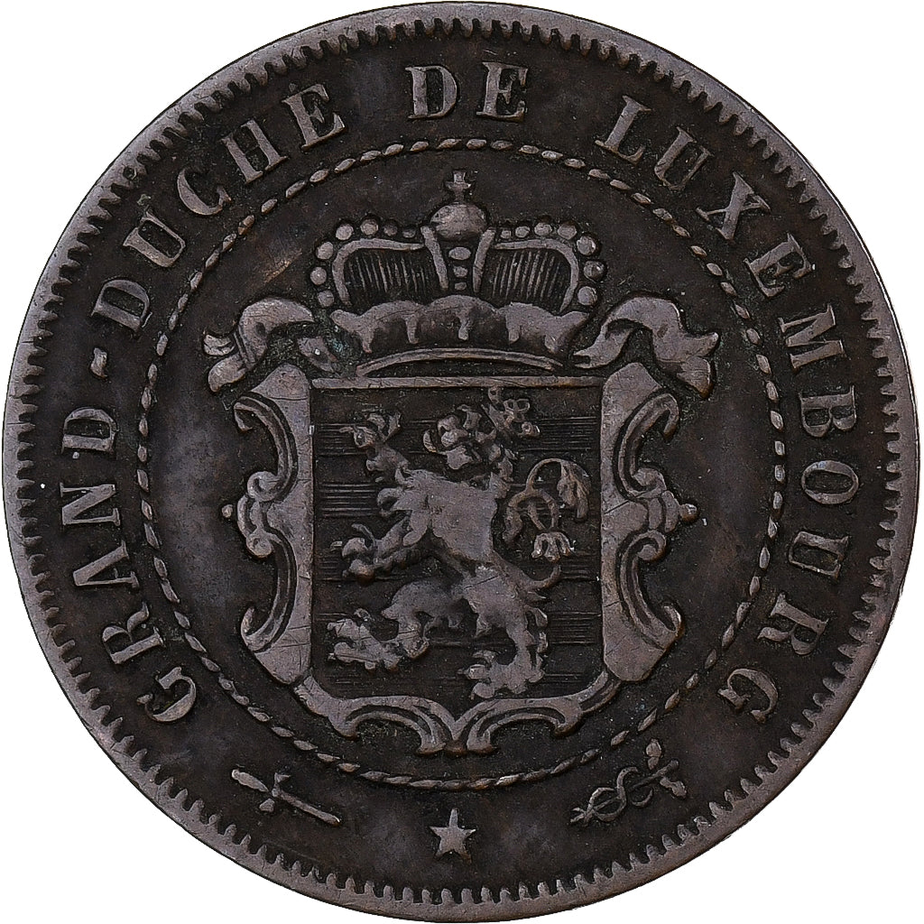 Luxemburg, William III, 2-1/2 Centimes, 1870, Utrecht, Bronze, S+, KM:21