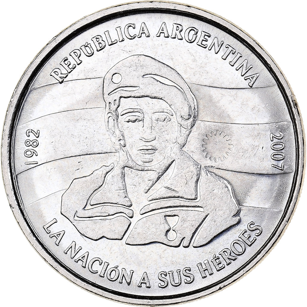 Argentina, 2 Pesos, 2007, Kremnica, Copper-nickel, MS(63), KM:144.1