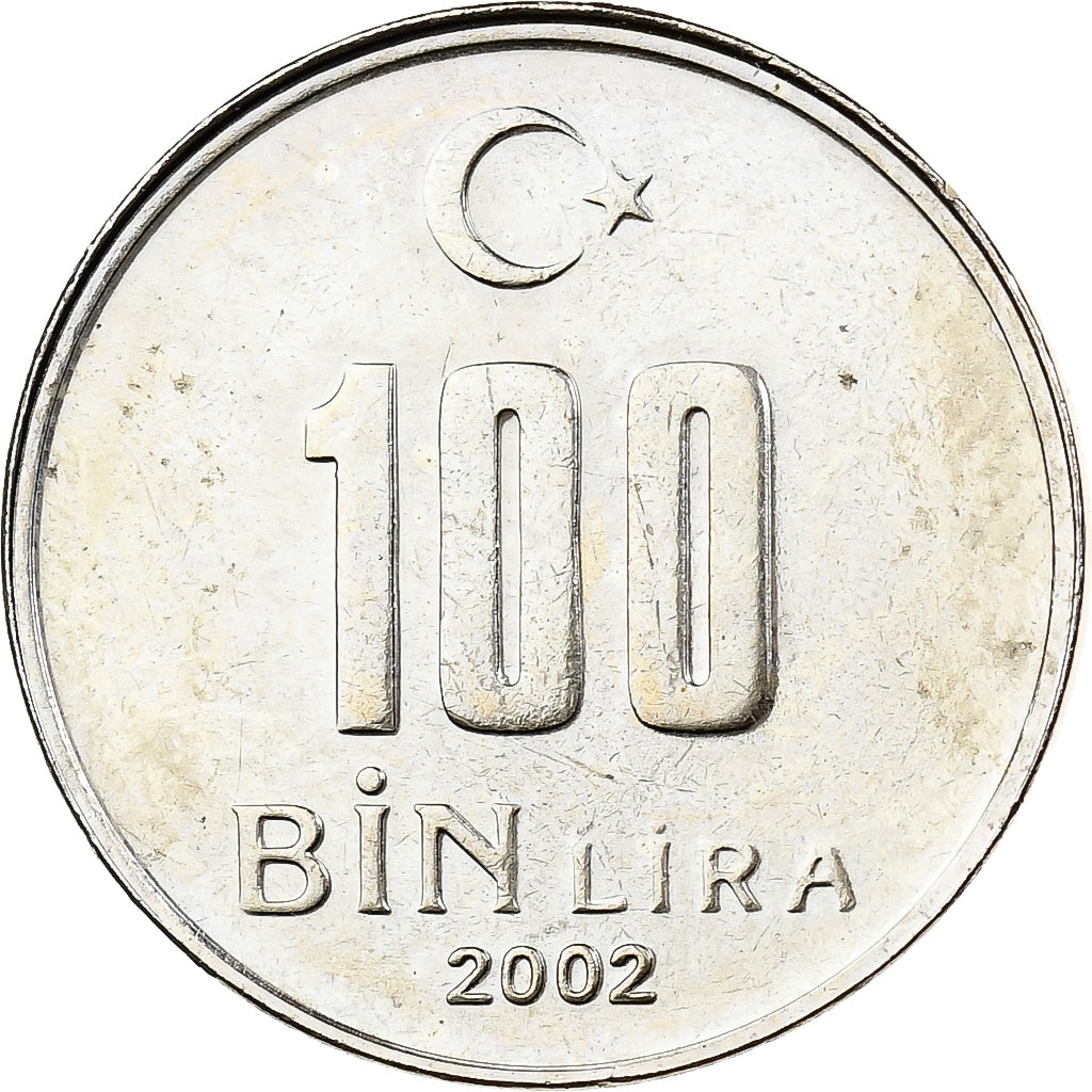 Turcja, 100000 Lira, 100 Bin Lira, 2002, Istanbul, Miedź-Nikiel-Cynk