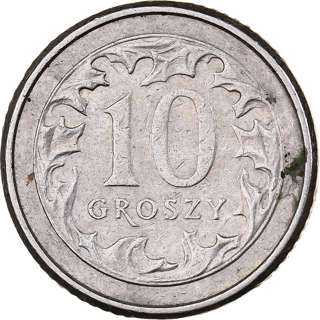 Poland, 10 Groszy, 1992, Warsaw, Copper-nickel, AU(55-58), KM:279