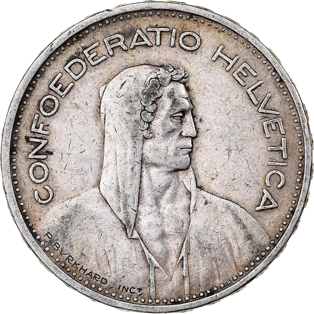 Svizzera, 5 Francs, 1932, Bern, Argento, MB+, KM:40