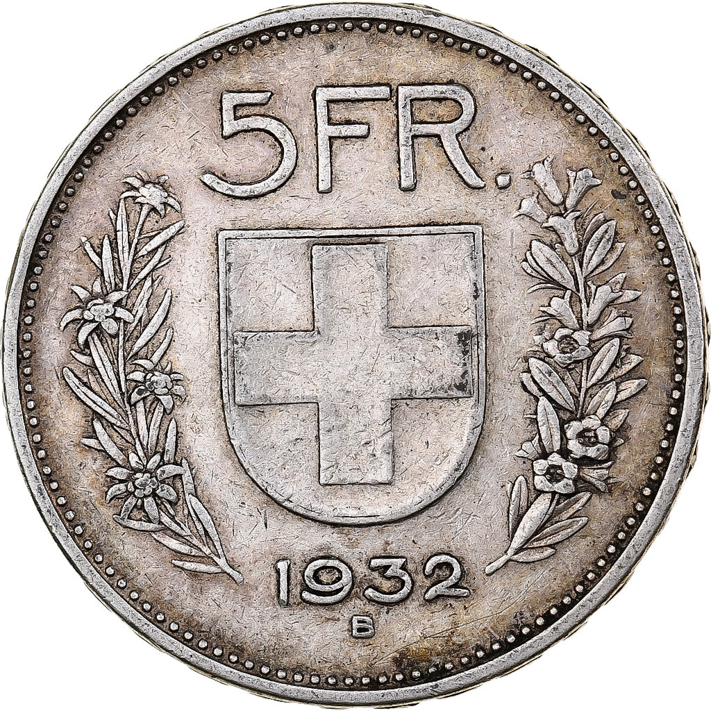 Svizzera, 5 Francs, 1932, Bern, Argento, MB+, KM:40