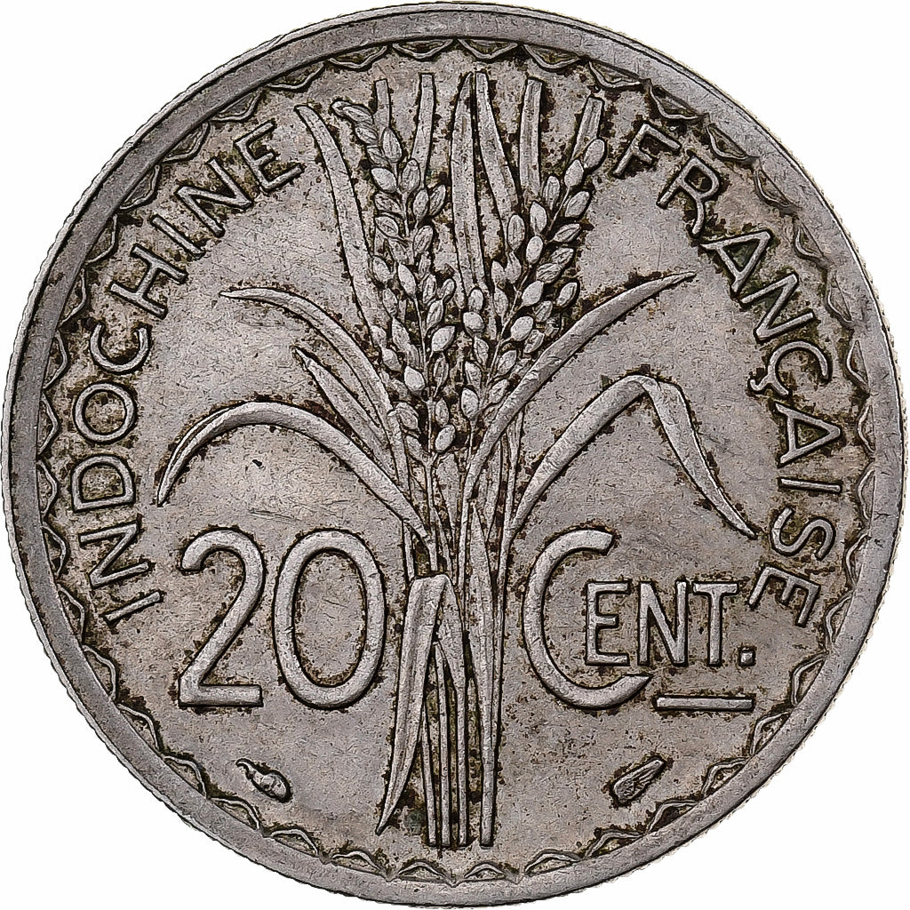 Indochina Francesa, 20 Cents, 1939, Paris, Cobre-níquel, EF(40-45), KM:23a.1