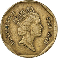 Fiji, Elizabeth II, Dollar, 1995, Aluminum-Bronze, EF(40-45), KM:73