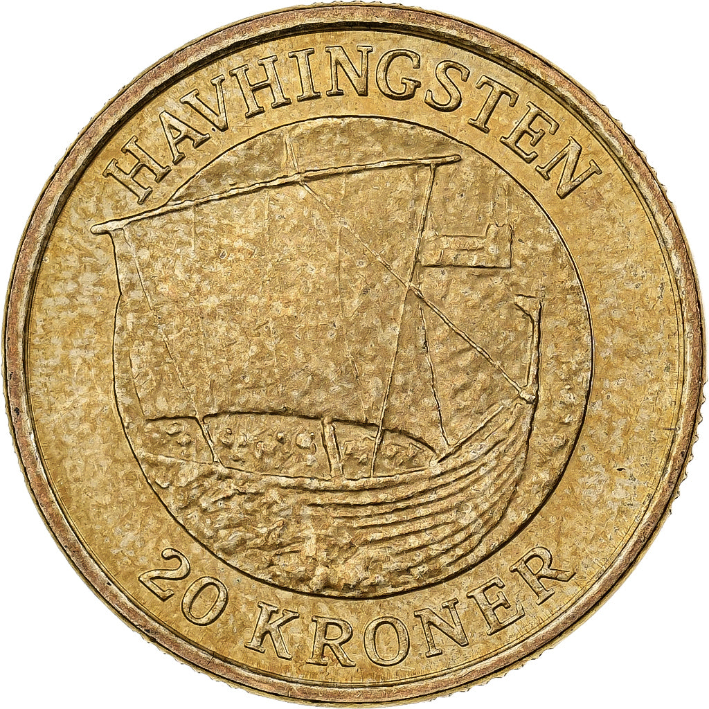 Dinamarca, Margrethe II, 20 Kroner, 2008, Alumínio-Bronze, MS(63), KM:927