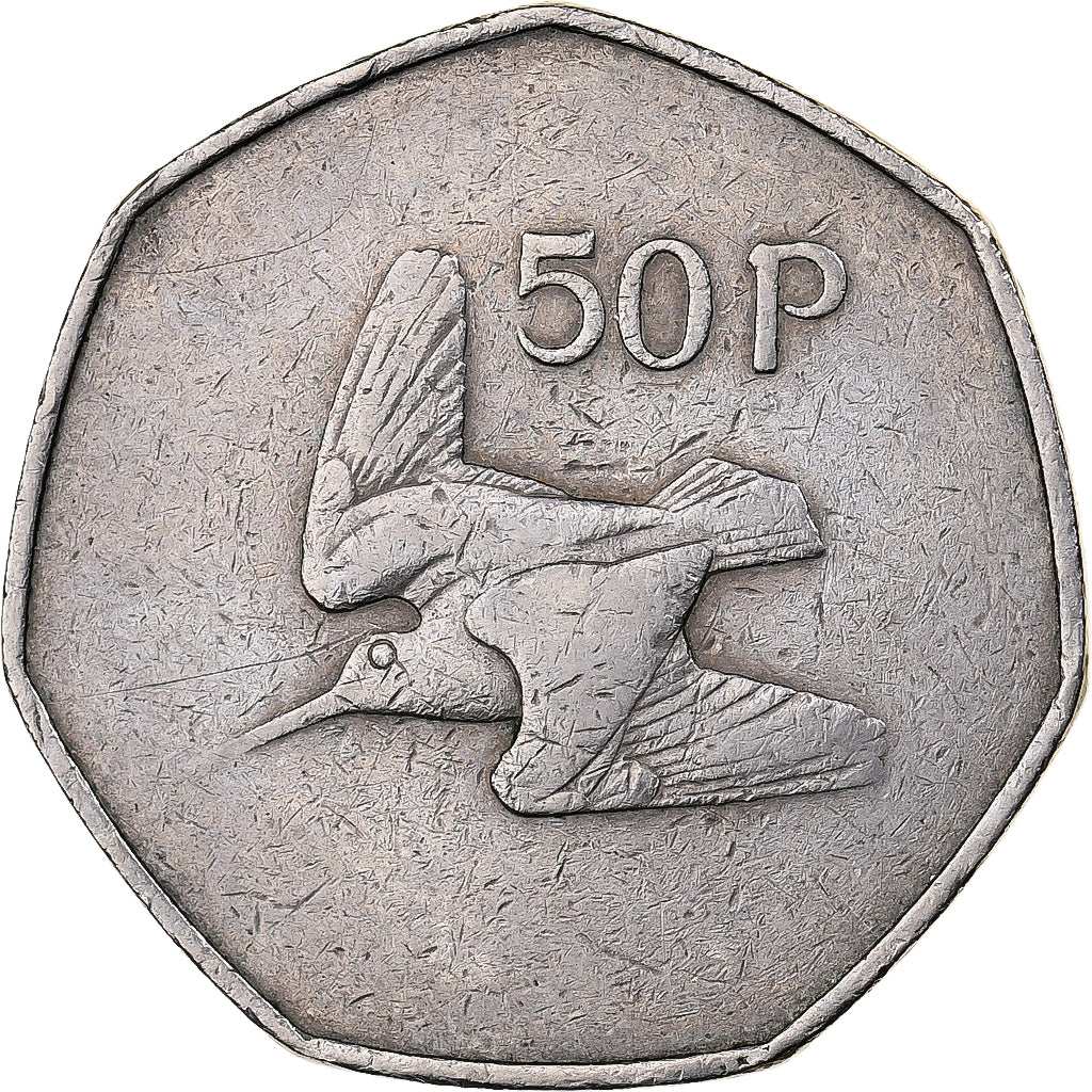IRELAND REPUBLIC, 50 Pence, 1970, Copper-nickel, EF(40-45), KM:24