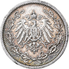 ALEMANHA - IMPÉRIO, 1/2 Mark, 1912, Berlin, Prata, AU(55-58), KM:17