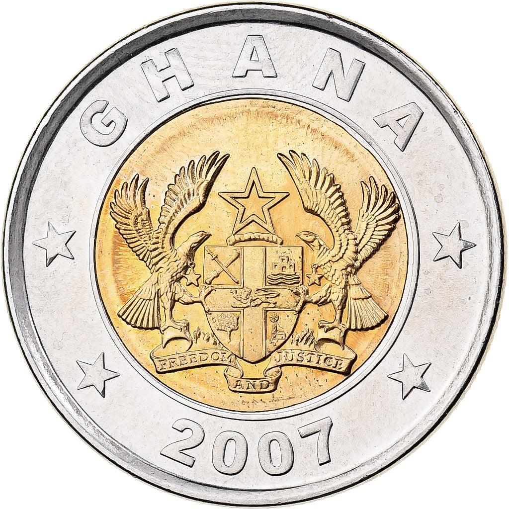 Ghana, Cedi, 2007, Bi-metallico, SPL, KM:42