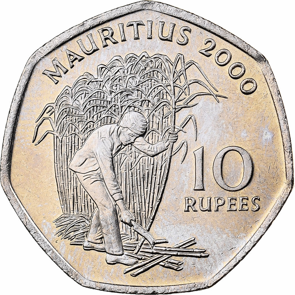 Mauritius, 10 Rupees, 2000, Rame-nichel, SPL, KM:61