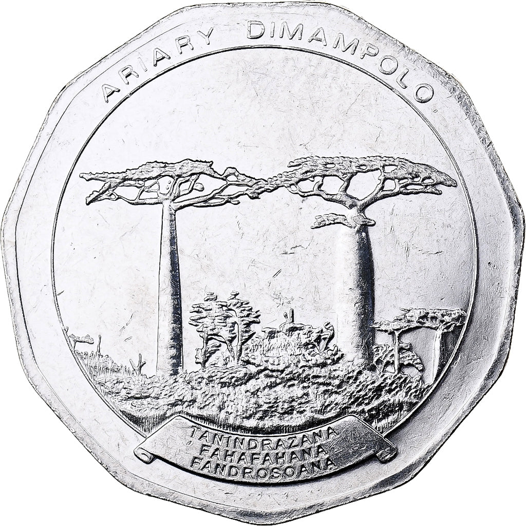 Madagáscar, 50 Ariary, 2005, Royal Canadian Mint, Aço Inoxidável, MS(63)