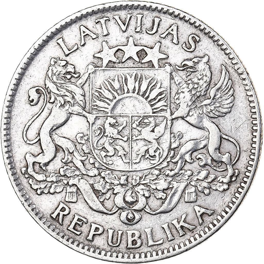 Łotwa, Lats, 1924, Srebro, EF(40-45), KM:7