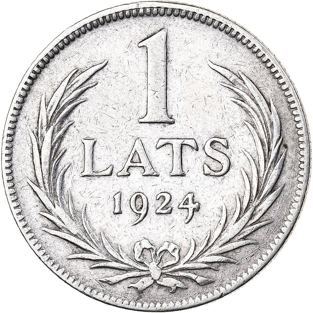 Łotwa, Lats, 1924, Srebro, EF(40-45), KM:7