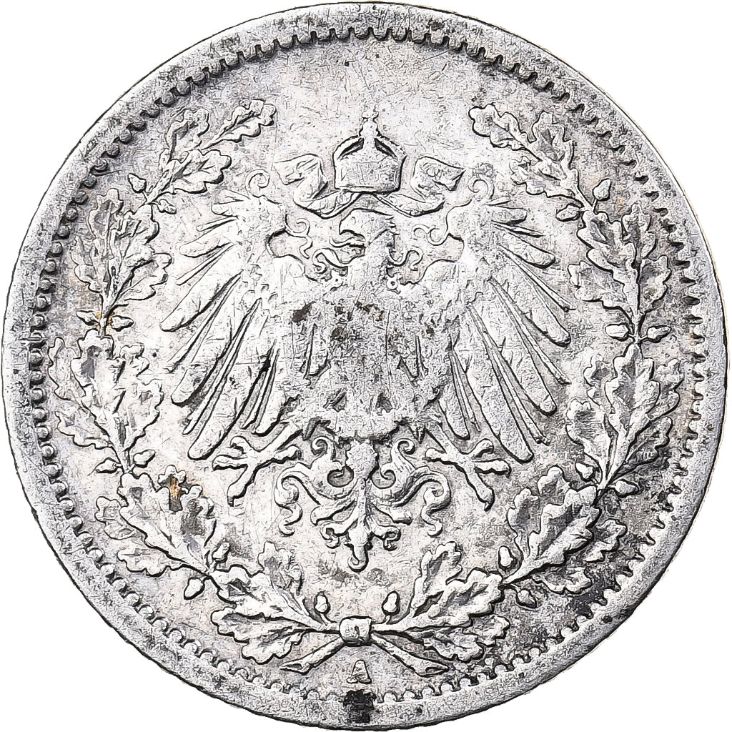 GERMANIA - IMPERO, 1/2 Mark, 1906, Berlin, Argento, BB, KM:17