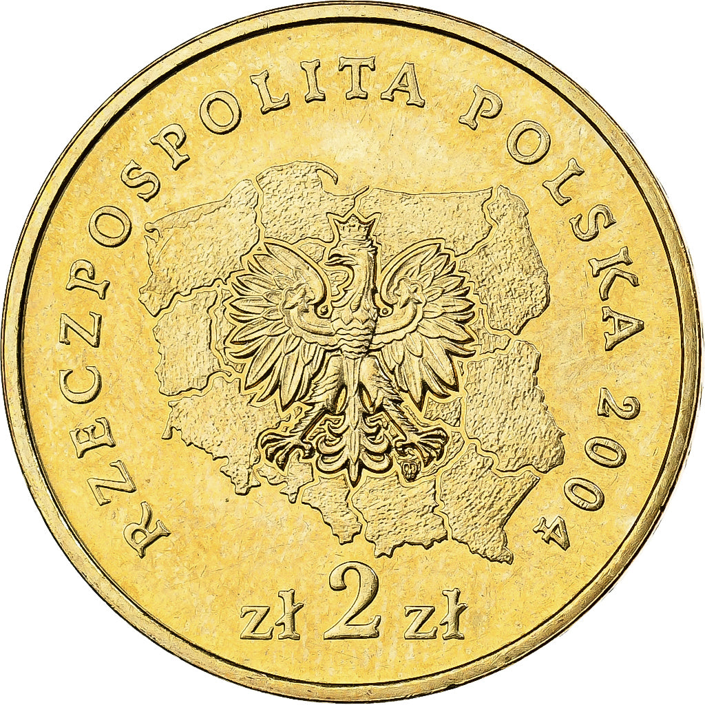 Polska, 2 Zlote, 2004, Warsaw, Mosiądz, MS(65-70), KM:514