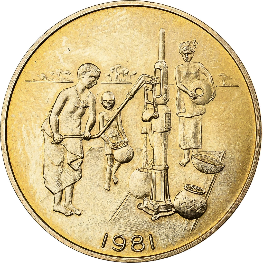 West African States, 10 Francs, 1981, Brass, MS(65-70), KM:E12