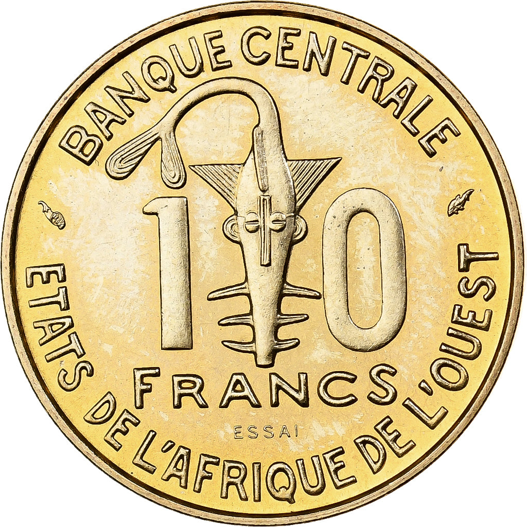 West African States, 10 Francs, 1981, Brass, MS(65-70), KM:E12