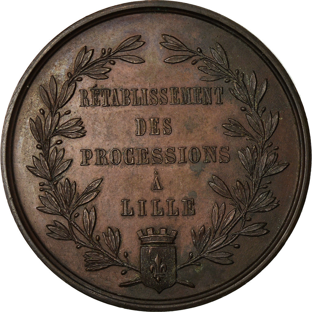 France, Medal, Rétablissement des Processions à Lille, Religions & beliefs