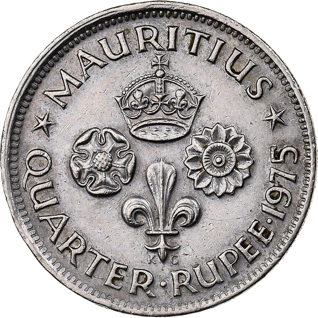 Mauritius, Elizabeth II, 1/4 Rupee, 1975, Rame-nichel, SPL-, KM:36