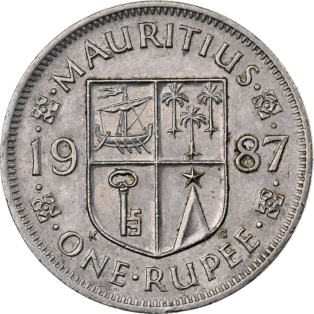 Mauritius, Rupee, 1987, Rame-nichel, BB, KM:55