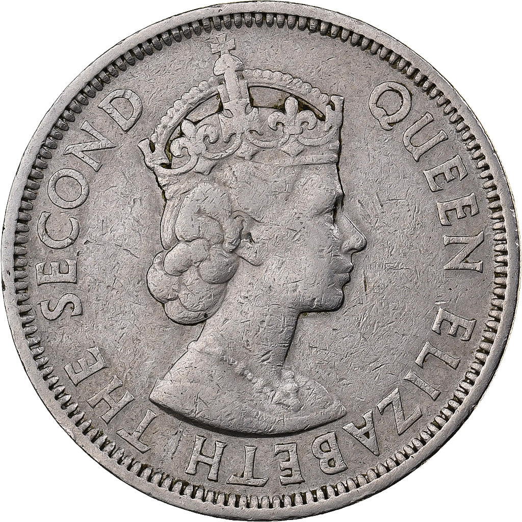 Mauritius, Elizabeth II, Rupee, 1956, Rame-nichel, BB, KM:35.1