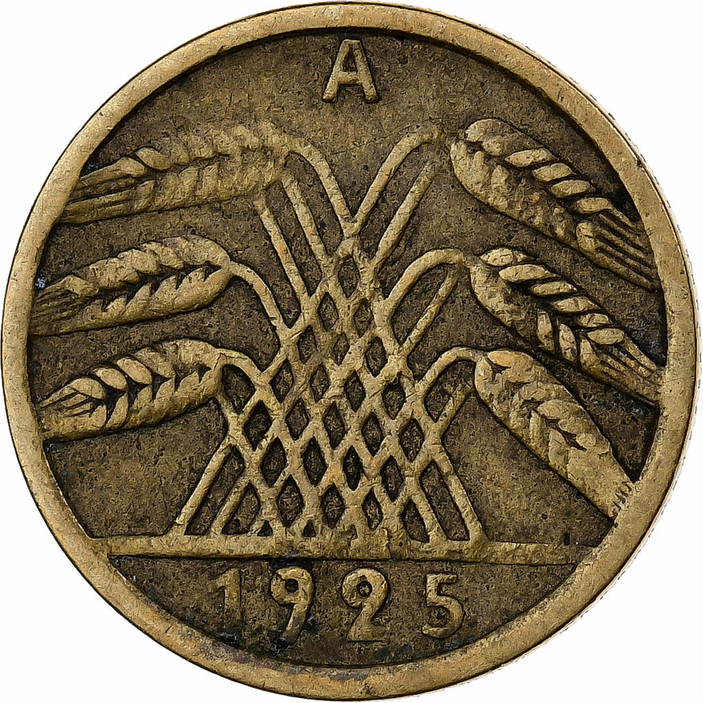 NIEMCY, REP. WEIMARSKA, 5 Reichspfennig, 1925, Berlin, Aluminium-Brąz