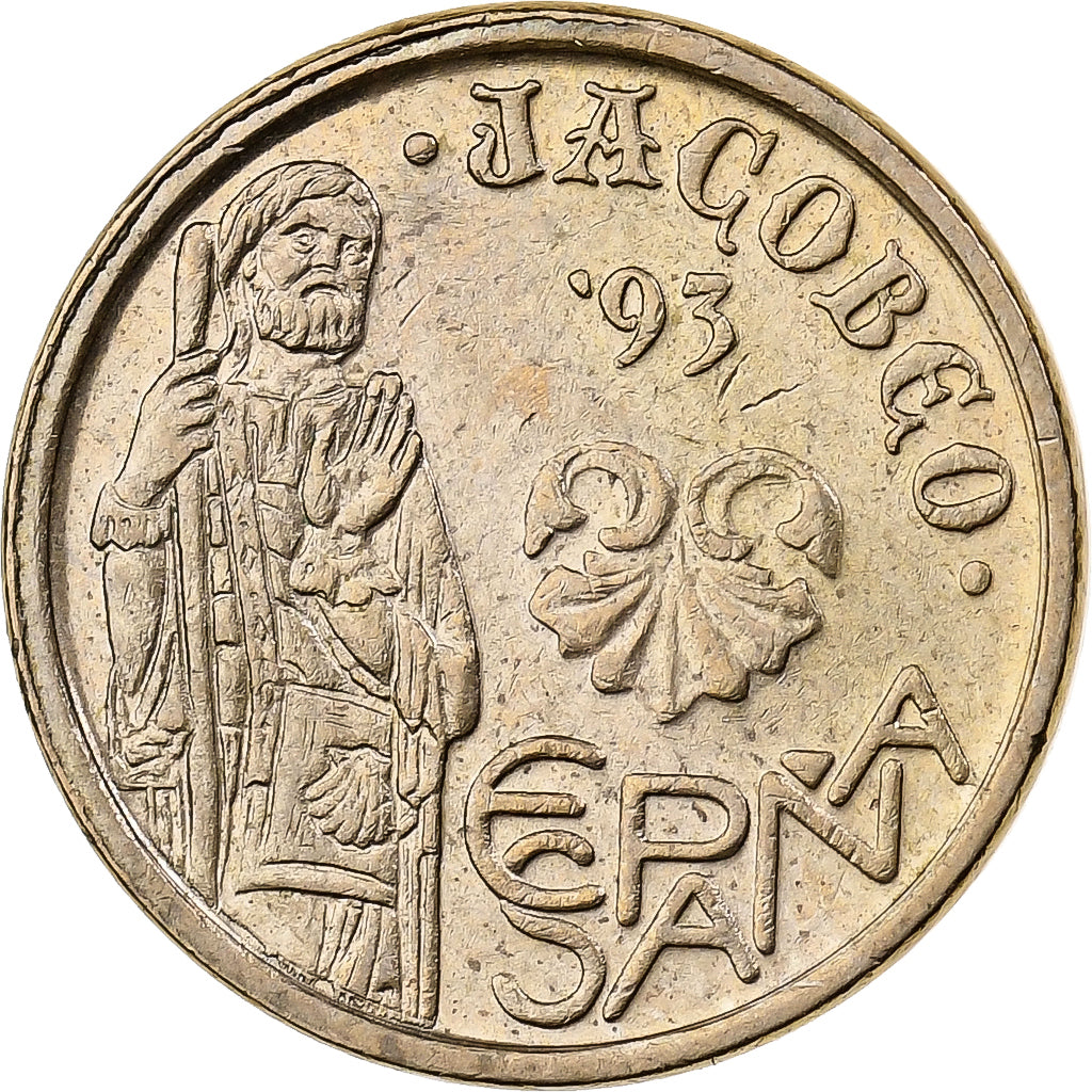 Spain, Juan Carlos I, 5 Pesetas, 1993, Madrid, Aluminum-Bronze, AU(55-58)
